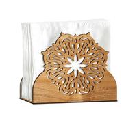Soporte de almacenamiento de servilletas con temática bucólica, contenedor de pañuelos de madera natural para restaurante, soporte de pañuelos tallado para decoración del hogar elegante, de
