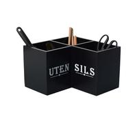 Soporte de almacenamiento para utensilios de cocina de madera para servir | Soporte para cucharas de cocina para cubiertos, cubiertos de plata, cubiertos de comedor, cucharas, tenedores, espátulas