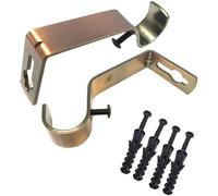 Soporte de barra de cortina de metal de 28 mm de cobre resistente para barra de cortina de metal con tornillos para postes, juego de 2.
