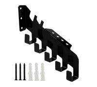 Soporte de cadena de motosierra para montaje en pared | Cadena de motosierra con 5 ganchos, almacenamiento de pared para afilar archivos, jardinería, cobertizo, sótano, estudio