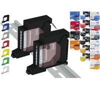 Soporte de carril "Single" para 18 Shellys: 1 Gen3, 1PM Gen3, 2PM Gen3, i4 Gen3, Plus 1, Plus 1PM, Plus 2PM, Plus i4, Plus 0-10V Dimmer, Wave 1, Wave 1PM, Wave 2PM, Wave Shutter, Wave i4 (2x Negro)