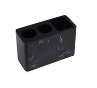 Soporte de cepillo de dientes, 3 ranuras grande cepillo de dientes eléctrico soporte de pasta de dientes, almacenamiento de mármol decorativo de resina para accesorios de baño, organizador(negro)