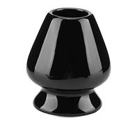 Soporte de cerámica para batidor Matcha de 1 pieza para bambú Matcha Chasen Soporte para batidor de cerámica de cuatro colores para accesorios de juego de té (3.1 * 2.8 * 2.8in)(negro)