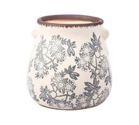 Soporte de cerámica para utensilios de cocina, de almacenamiento | Organizador de utensilios de cocina con diseño de flores, recipiente de gres, soporte para cubiertos con diseño elegante