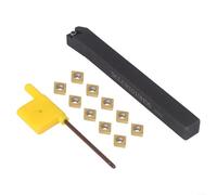 Soporte de cincel giratorio SCLCR1010H06 con 10 plaquitas de carburo CCMT060204, herramienta para torneado longitudinal exterior de acero y acero inoxidable
