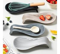 Soporte de cuchara aislado de silicona, resistente al calor Mantel Individual, soporte para cubiertos, herramientas de cocina, 1/4 piezas 1Pc Dark Grey