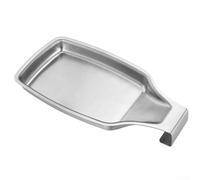 Soporte de cuchara de acero inoxidable para estufa, soporte grande para utensilios de cocina con gancho, bandeja de cuchara resistente a la corrosión para cucharones y espátulas, apto para