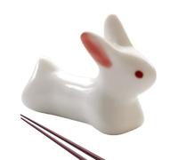 Soporte de cuchara de cerámica con forma de conejo, bonito soporte para palillos, para el hogar, escritorio, cocina, restaurante, hotel, tenedor, bolígrafo