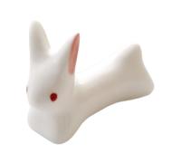 Soporte de cuchara de cerámica con forma de conejo, soporte para tenedores, para mesa de comedor, hogar, escritorio, cocina, restaurante, decoración de hotel