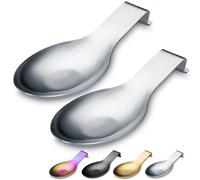 Soporte De Cuchara Plata Mate, Soporte De Cuchara De Acero Inoxidable Para Parte Superior De Estufa, Soporte De Utensilios De Cocina Para Cucharones,Soporte Para Tapa De Olla(2 Pieza De 9,5 Pulgadas)