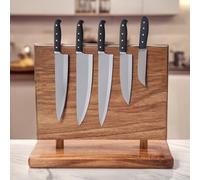 Soporte de cuchillo magnético, bloque de cuchillo magnético de doble cara, sin cuchillo, soportes de cuchillo universales de madera, imanes reforzados fuertes, soportes de cuchillo para la organizació