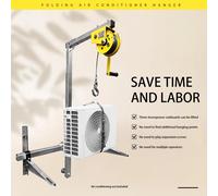 Soporte de elevación de aire acondicionado de grúa plegable, soporte ligero para máquina de elevación, herramienta aérea, polea, máquina de elevación de manivela manual Regular 10M