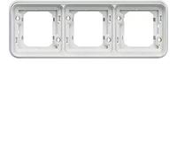 Soporte de empotrar, 3 elementos, horizontal, blanco