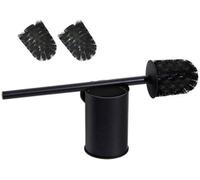 Soporte de escobilla de inodoro Ibenzoa® de acero inoxidable 304, para montaje en pared, diseño que ahorra espacio, cabezal de escobilla de ABS, incluye accesorios de montaje