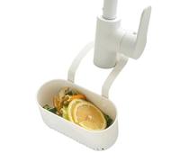 Soporte de esponja para fregadero de cocina sin taladrar con desagüe | Soporte de esponja en el fregadero adecuado para almohadilla de limpieza, jabón, cepillo pequeño, oficina