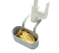 Soporte de esponja para fregadero de cocina sin taladrar con desagüe | Soporte de esponja en el fregadero adecuado para almohadilla de limpieza, jabón, cepillo pequeño, oficina