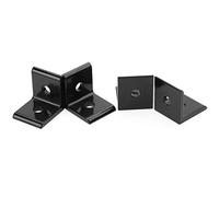 Soporte de esquina L, 1515 2020 3030 4040 4545 Junta de conexión de soporte de ángulo de esquina de conector para perfil de aluminio(Black 2020A)