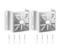 Soporte de esquina para cámara de vigilancia de acero inoxidable para Hikvision CCTV, fijación de poste de pared, resistente a la intemperie, 135 x 110 mm, color plateado, paquete de 2