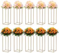 Soporte de exhibición metálico para flores - 80 cm - Columna geométrica para decoración