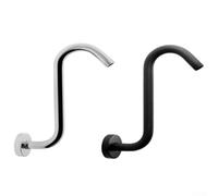 Soporte de extensión de cabezal de ducha de 11 8 pulgadas con brida, brazo de acero inoxidable montado en el techo para un soporte estable del cabezal de ducha y flujo de agua (negro)