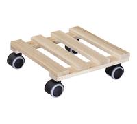 Soporte de haya con ruedas para macetas PALETTI Wagner, carga máx. 100 kg, natural