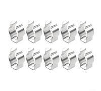 Soporte de herramientas de acero al manganeso con resorte de 10 unidades, resistente, para montaje en pared, para almacenamiento de cobertizo, organizador de garaje, color plateado, 25 mm a 35 mm (32