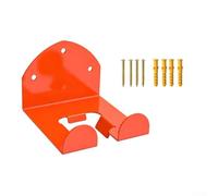 Soporte de herramientas de jardín resistente para montaje en pared, estante de acero para fregonas, escobas, palas, rastrillos, garaje, cobertizo, organizador de almacenamiento, 15,3 x 14 cm, naranja