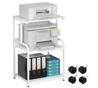 Soporte de impresora de 3 niveles, mesa de impresión con ruedas, carro de impresora de metal, estante para oficina, hogar, escuela y estudio, armario de impresora para fax, fotocopiadora, escáner