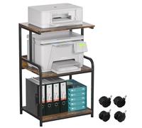 Soporte de impresora de 3 niveles, mesa de impresión con ruedas, carro de impresora de metal, estante para oficina, hogar, escuela y estudio, armario de impresora para fax, fotocopiadora, escáner