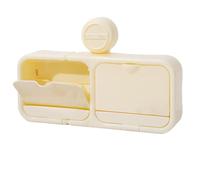 Soporte de jabón con , contenedor de jabón sin taladrar con tapa, soporte de esponja de baño de succión fuerte, cepillo de dientes, maquinilla de afeitar, fregadero, bañera, cuarto de lavado