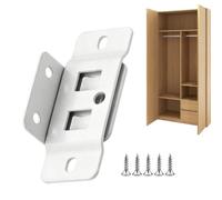 Soporte de junta de muebles de ajuste rápido, resistente en forma de L con | Soportes angulares de metal para cama, armario, estante y mesa de cajón