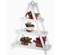 Soporte de madera de 3 niveles para plantas, apto para interior y exterior