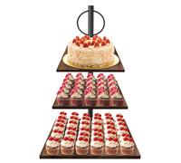 Soporte de madera de tres niveles para cupcakes y pasteles
