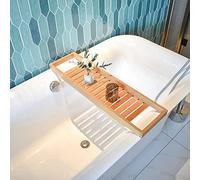 Soporte de madera para bañera, estante para bañera hecho de nuez de alta calidad, soporte para bañera, soporte para tabletas, libros, velas, estante para accesorios de baño / B/80 * 22 cm (B 86 * 22 c