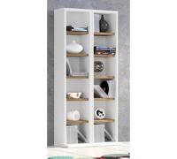 Soporte de madera para CD DVD Estante Armario Soporte de almacenamiento Milano Soporte de madera para CD DVD Estante Armario Soporte de almacenamiento Milano Roble blanco / miel