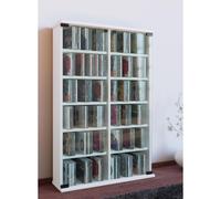 Soporte de madera para CD DVD Estante Armario Soporte de almacenamiento Puerta de cristal Roma Soporte de madera para CD DVD Estante Armario Soporte de almacenamiento Puerta de cristal Roma Blanco