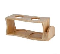 Soporte de madera para gotero de café de doble agujero para elaboración en | Diseño de doble ranura, cerveza de dos tazas en una sola vez, estructura de madera resistente, evita la punta