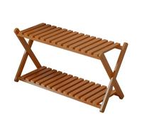 Soporte de madera para plantas de interior de 2 niveles | Soporte para plantas al aire libre para jardín, porche, balcón, entrada, sala de estar, invernadero