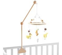Soporte de Móvil de Cuna Estante Juguetero con Madera para Moisés | Percha Colgante Desmontable con Altura Ajustable para Niños Niñas Hogar Dormitorio Viaje Cochecito Jardín de Infancia
