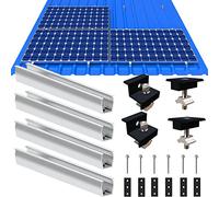 Soporte de panel solar para techo plano, montaje de panel solar, juego de 2 módulos, soporte para panel solar de aluminio, soporte para módulo fotovoltaico, adecuado para techo plano trapezoidal