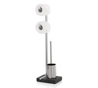 Soporte de papel higiénico con escobilla NEXIO, 73 cm, acero inoxidable mate, Blomus
