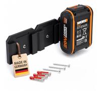 Soporte de pared con batería compatible con WORX 20 V PowerShare, soporte para 3 baterías, montaje en pared para taller y garaje, color negro [fabricado en Alemania]