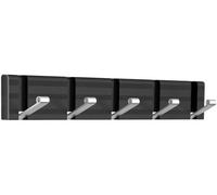 Soporte de pared de aluminio con 5 ganchos plegables, ganchos que ahorran espacio para baño, dormitorio, entrada o puerta (/plateado)