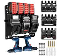 Soporte de pared para baterías y cargadores Bosch 3 en 1 | Capacidad para 4 baterías + 3 cargadores + 2 taladros, de acero de alta resistencia, fácil almacenamiento