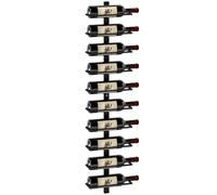 Soporte de pared para botellas HOMCOM de 10 niveles, botellero de acero para 10 botellas, estante para vinos para cocina, bar, comedor, , negro