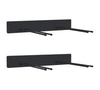 Soporte de pared para herramientas de jardín, 2 piezas, acero negro con | Revestimiento en polvo duradero, ahorro de espacio vertical, garaje taller cobertizo jardín, ganchos de plástico protectores