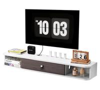 Soporte de pared para mueble de TV VEVOR, estante flotante con espacio de almacenamiento para reproductores de DVD, decodificadores, consolas de videojuegos, armario de pared con capacidad de carga de
