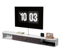Soporte de pared para mueble de TV VEVOR, mueble para televisión con orificios para cables, ideal para reproductores de DVD, decodificadores, consolas de videojuegos. Mueble de pared con capacidad de