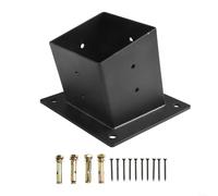 Soporte de pared para pérgola para techo inclinado, kit de soporte de poste de madera de 4 x 4 pulgadas, acero negro (individual)