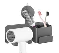 Soporte de pared para secador de pelo | Organizador de herramientas de peinado para perfume, peine, cepillo de dientes, pasta de dientes, afeitadora, alisadora